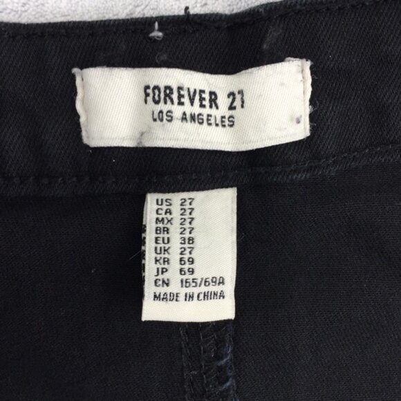 Forever 21 Mini Skirt Button Front Black Denim - Picture 5 of 6